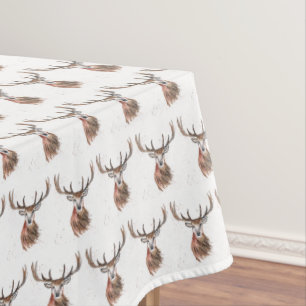 Weihnachtsstag Hirsche Wasserfarbe Tierfest Tischdecke