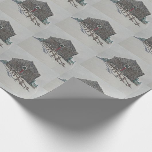 Weihnachtsstall-Geschenk Wrap Geschenkpapier (Ecke)