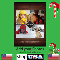 Weihnachtsstall Holz Spaß 4 Familienfoto-Karte