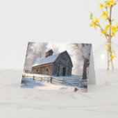 Weihnachtsstall in Schneeflocken Karte (Gelbe Blume)