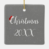 Weihnachtsstall in Schneeflocken Keramikornament (Rückseite)