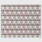 Weihnachtsstall mit Snowman Geschenkpapier (Flach)