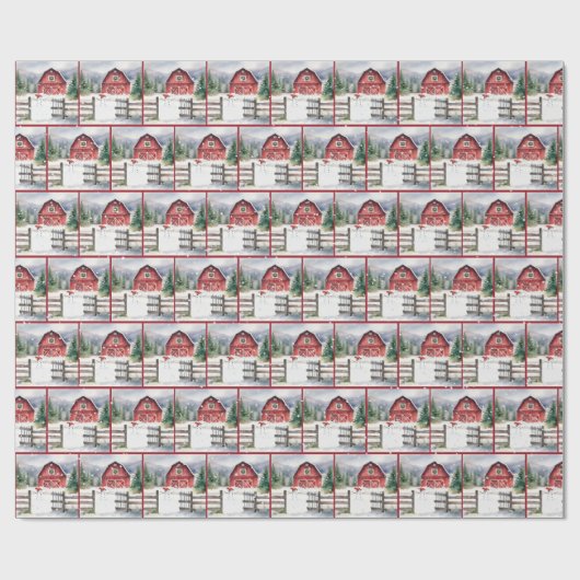 Weihnachtsstall mit Snowman Geschenkpapier (Flach)