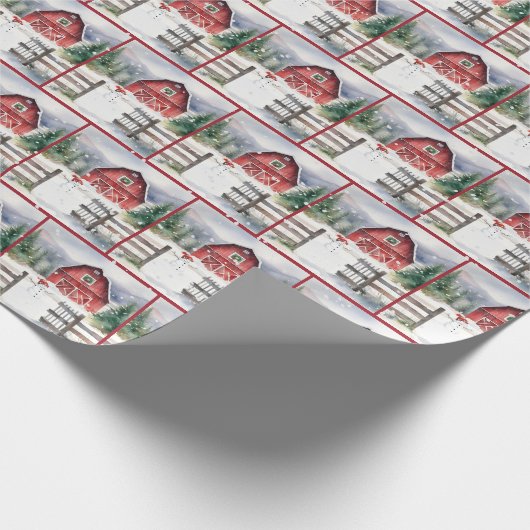 Weihnachtsstall mit Snowman Geschenkpapier (Ecke)
