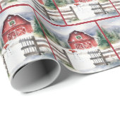 Weihnachtsstall mit Snowman Geschenkpapier (Rolleneckpunkt)