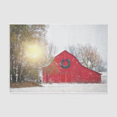 Weihnachtsstall mit Sonnenlicht durch Bäume ströme Seidenpapier (Vorderseite)