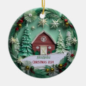 Weihnachtsstall Personalisiertes Ornament (Vorne)