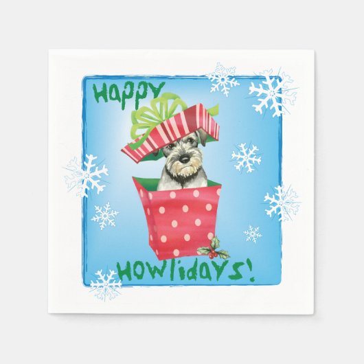 Weihnachtsstandard Schnauzer Serviette (Vorderseite)