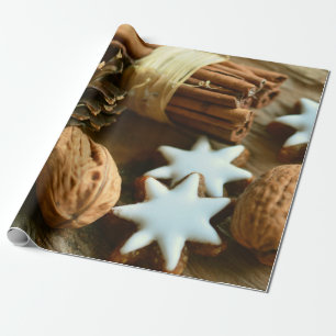 Weihnachtsstangen und Sterne Geschenkpapier