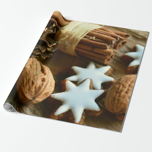 Weihnachtsstangen und Sterne Geschenkpapier (Ungerollt)