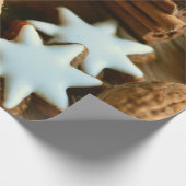 Weihnachtsstangen und Sterne Geschenkpapier (Ecke)