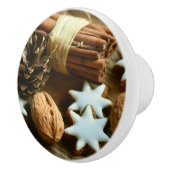 Weihnachtsstangen und Sterne Keramikknauf (Rechts)