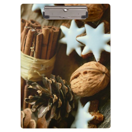 Weihnachtsstangen und Sterne Klemmbrett (Vorderseite)