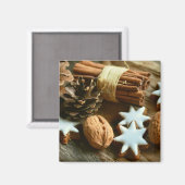 Weihnachtsstangen und Sterne Magnet (Vorderseite/Rückseite)