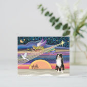 Weihnachtsstar - Australischer Schäferhund (Tri) Feiertagspostkarte (Stehend Vorderseite)