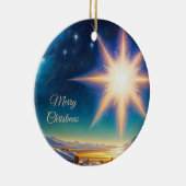 Weihnachtsstar, bezaubernde Winterlandschaft in de Keramik Ornament (Rechts)