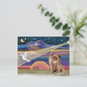 Weihnachtsstar - Chihuahua () Feiertagspostkarte (Stehend Vorderseite)