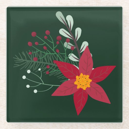 Weihnachtsstar Glasuntersetzer (Vorderseite)