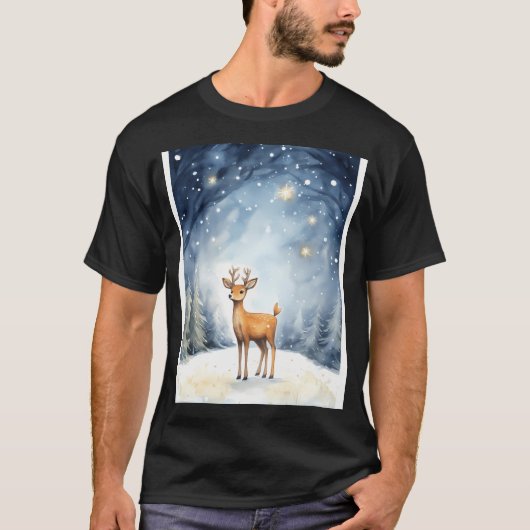 Weihnachtsstar Reindeer Joy T-Shirt (Vorderseite)