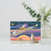 Weihnachtsstar - Shiba Inu Feiertagspostkarte (Stehend Vorderseite)