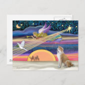 Weihnachtsstar - Shiba Inu Feiertagspostkarte (Vorne/Hinten)