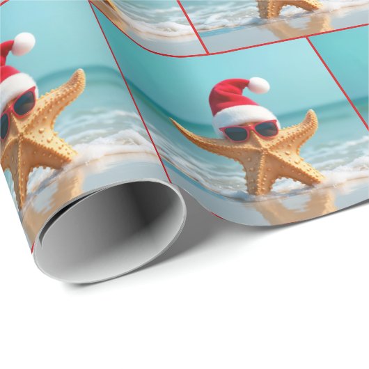 Weihnachtsstarfisch im Ozean Geschenkpapier (Rolleneckpunkt)