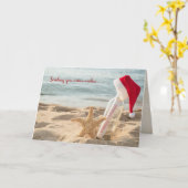 Weihnachtsstarfisch mit Flaschenpost Karte (Gelbe Blume)