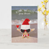 Weihnachtsstarfisch mit Sonnenbrille und Cocktail Karte (Gelbe Blume)