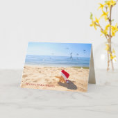 Weihnachtsstarfish auf der Küste mit Seemöwen Karte (Gelbe Blume)