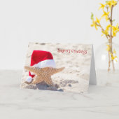 Weihnachtsstarre am Strand Karte (Gelbe Blume)