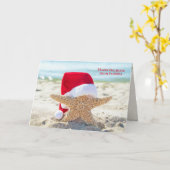 Weihnachtsstarre mit Weihnachtsmannmütze Karte (Gelbe Blume)