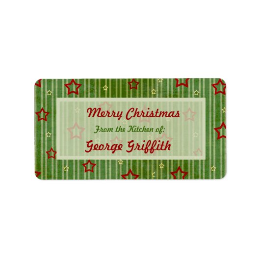 Weihnachtsstars aus der Küche der Labels. Adressaufkleber (Vorne)