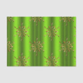 Weihnachtsstars aus Gold zu grünen Weihnachten Seidenpapier (Vorderseite)