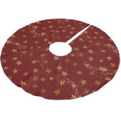 Weihnachtsstars Elegantes Rotes Meer Polyester Weihnachtsbaumdecke (Schrägansicht)