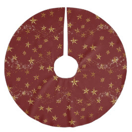 Weihnachtsstars Elegantes Rotes Meer Polyester Weihnachtsbaumdecke