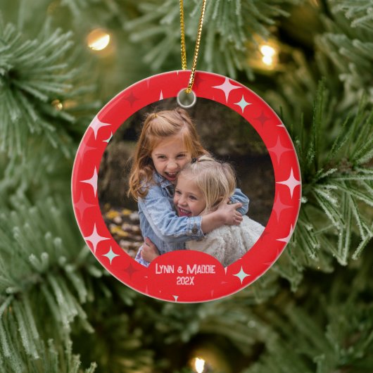 Weihnachtsstars Foto Ornament (Baum)