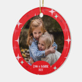 Weihnachtsstars Foto Ornament (Links)