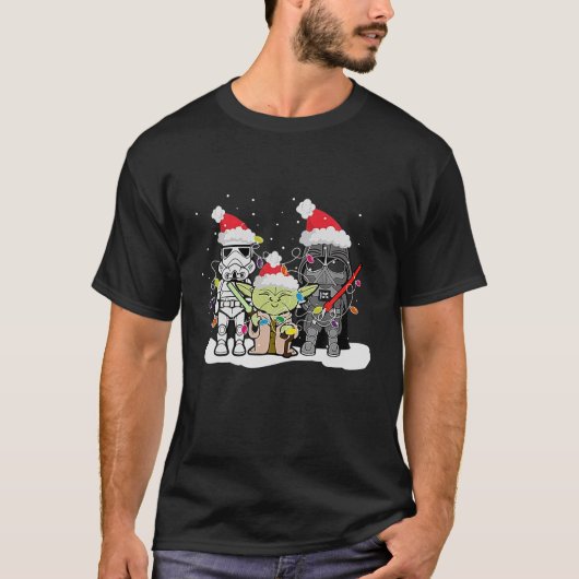Weihnachtsstars Funny Santa Sci Fi Wars-Xmas Holid T-Shirt (Vorderseite)