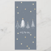 Weihnachtsstars Gold und Blue Menü Menükarte (Vorderseite)