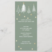 Weihnachtsstars, Gold, Weiß, Grün Menükarte (Rückseite)
