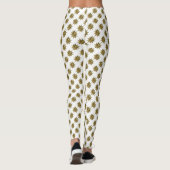 Weihnachtsstars Gold Weiße Leggings (Rückseite)