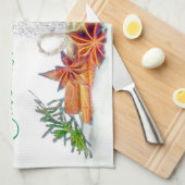 Weihnachtsstars Küchentücher (Viertel Falte)