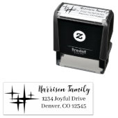 Weihnachtsstars Minimalistische Rücksendeadresse Permastempel (Beispiel)