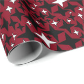 Weihnachtsstars Schwarz in Weiß und Rot Hintergrun Geschenkpapier (Rolleneckpunkt)
