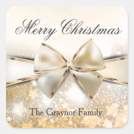 Weihnachtsstars Sparkle Quadratischer Aufkleber