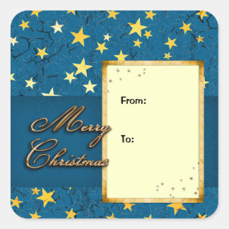 Weihnachtsstars-Sticker Quadratischer Aufkleber