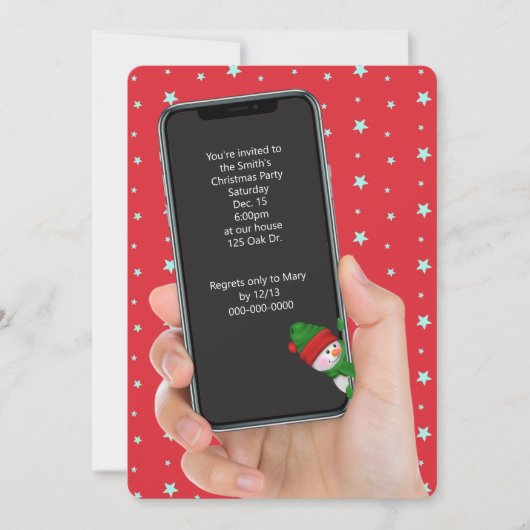 Weihnachtsstars Text Message Party laden Einladung (Vorderseite)