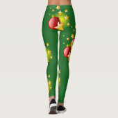 Weihnachtsstars und Balls Stretchpflanzen Leggings (Rückseite)