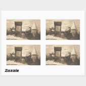 Weihnachtsstation, Thomas Nast, 1889 Rechteckiger Aufkleber (Blatt)