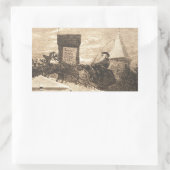 Weihnachtsstation, Thomas Nast, 1889 Rechteckiger Aufkleber (Tasche)